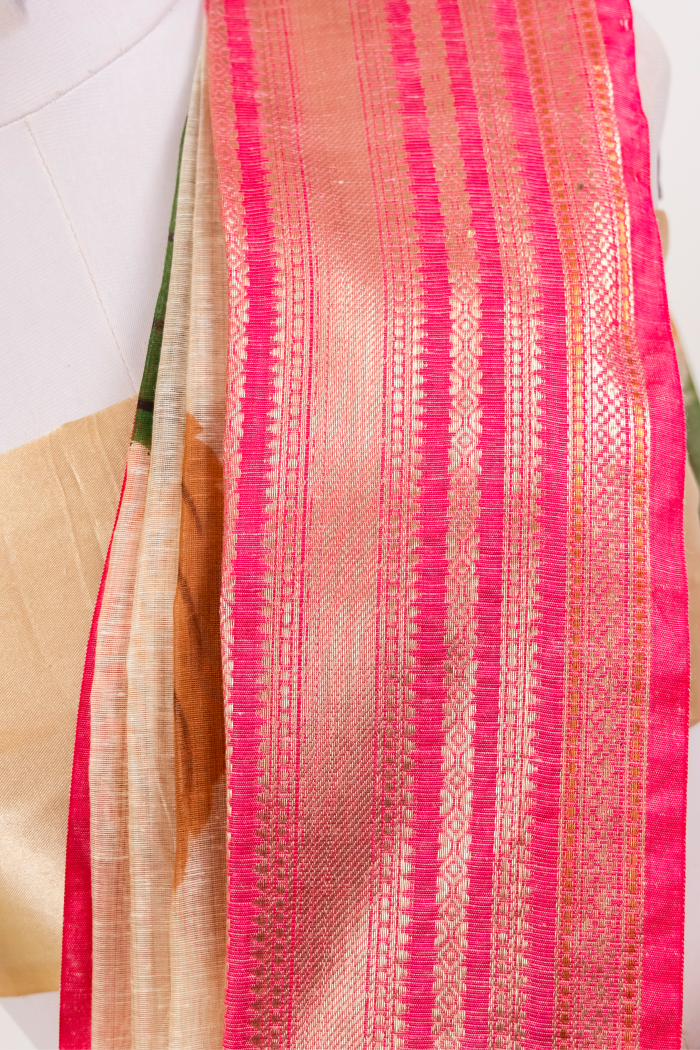 Pure Linen Print Saree