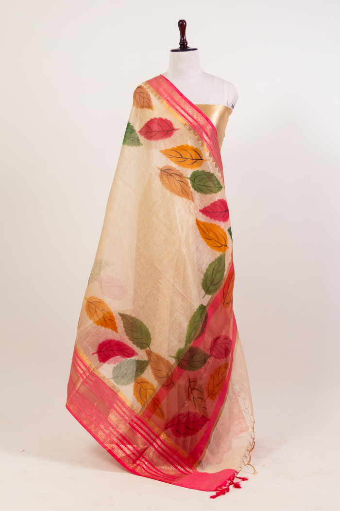 Pure Linen Print Saree