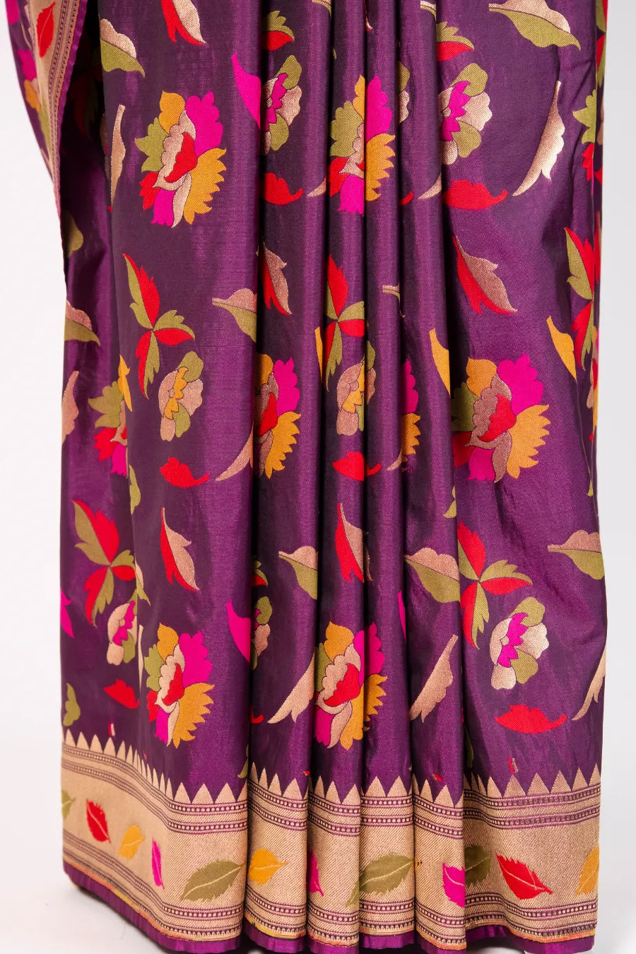Purple Kataan Banarasi Meena Saree