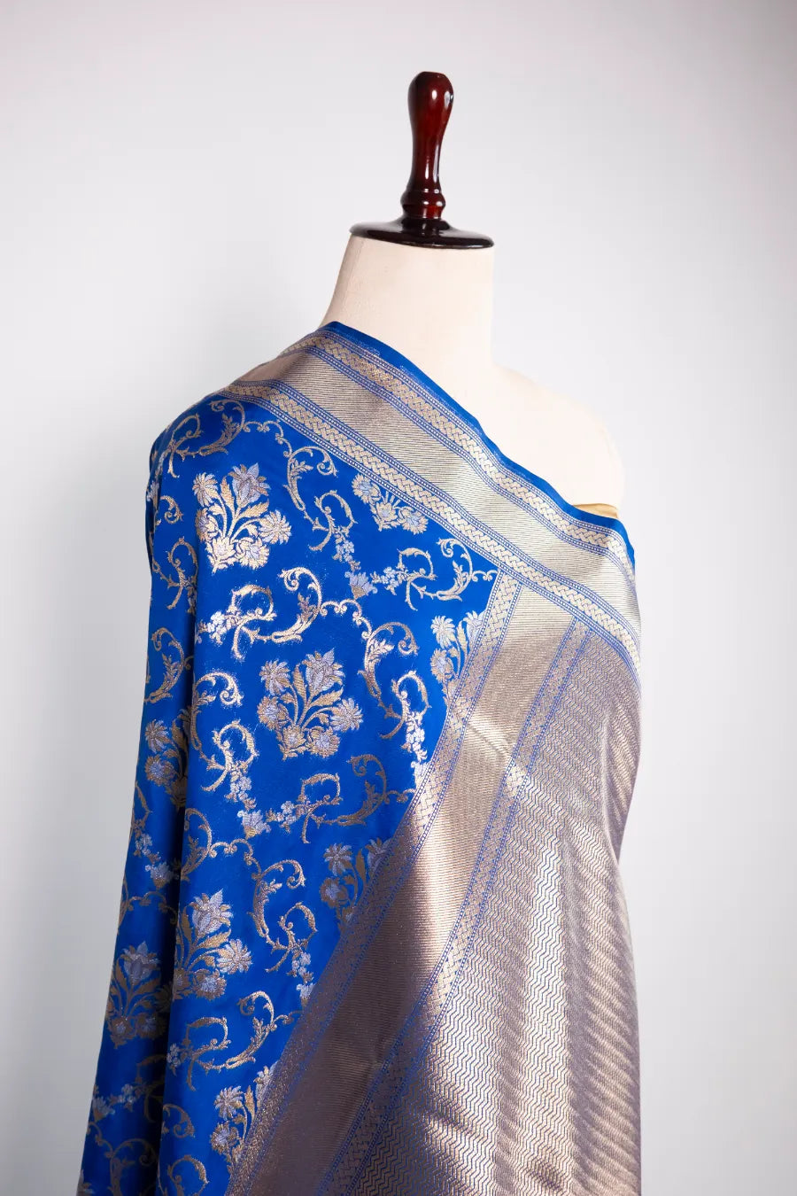 Blue Kataan Banarasi Meena Saree
