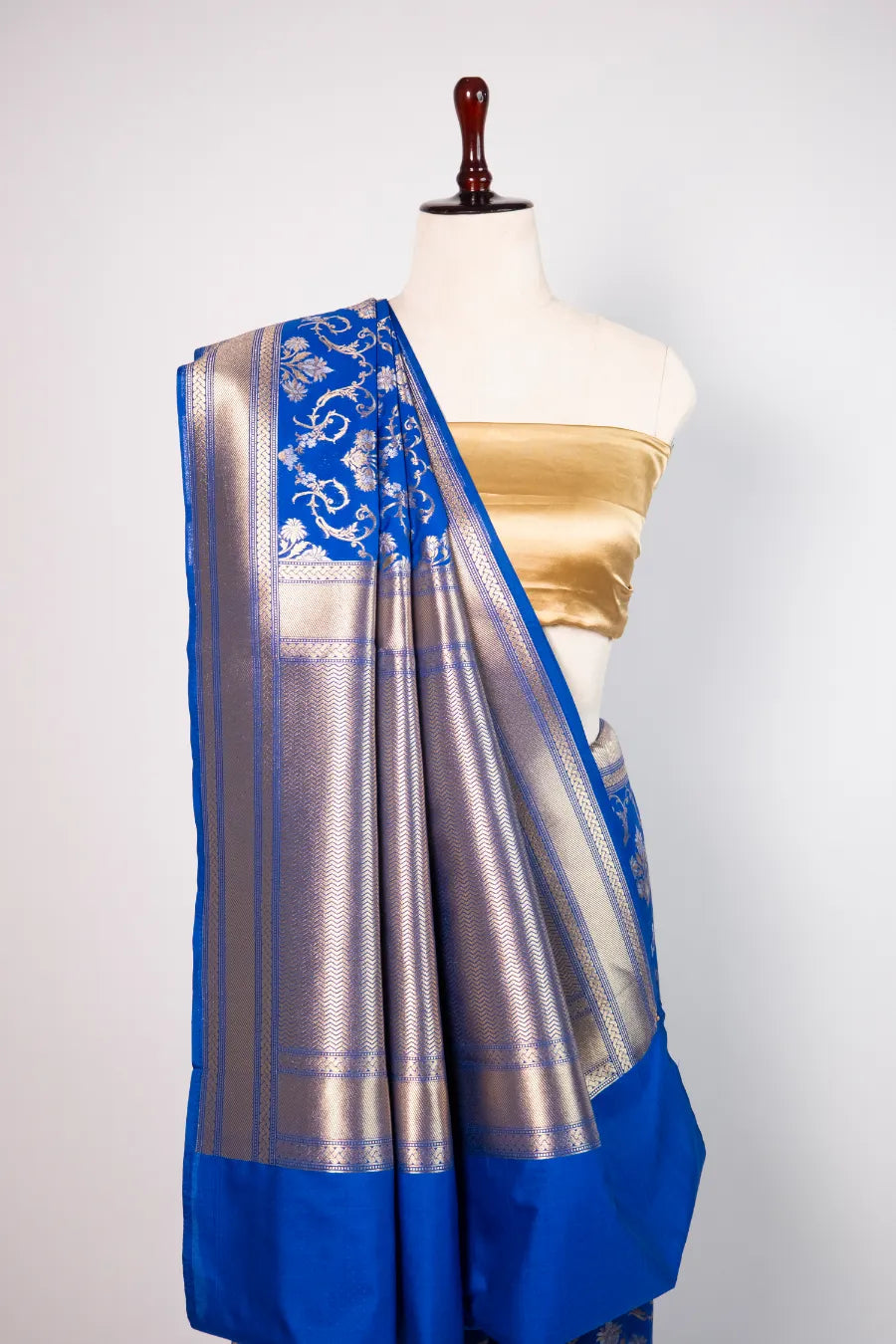 Blue Kataan Banarasi Meena Saree
