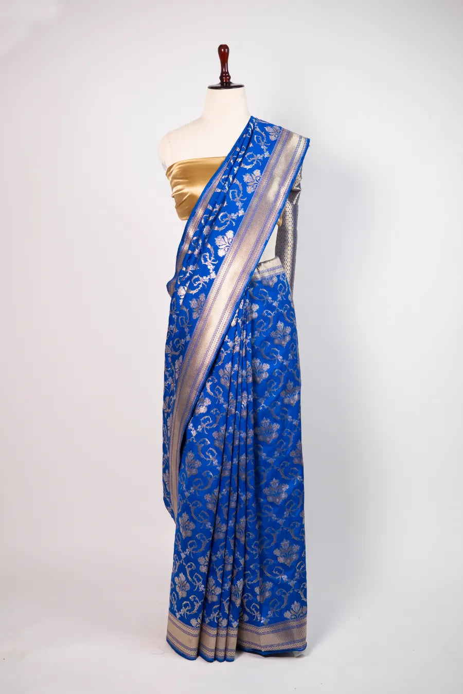 Blue Kataan Banarasi Meena Saree