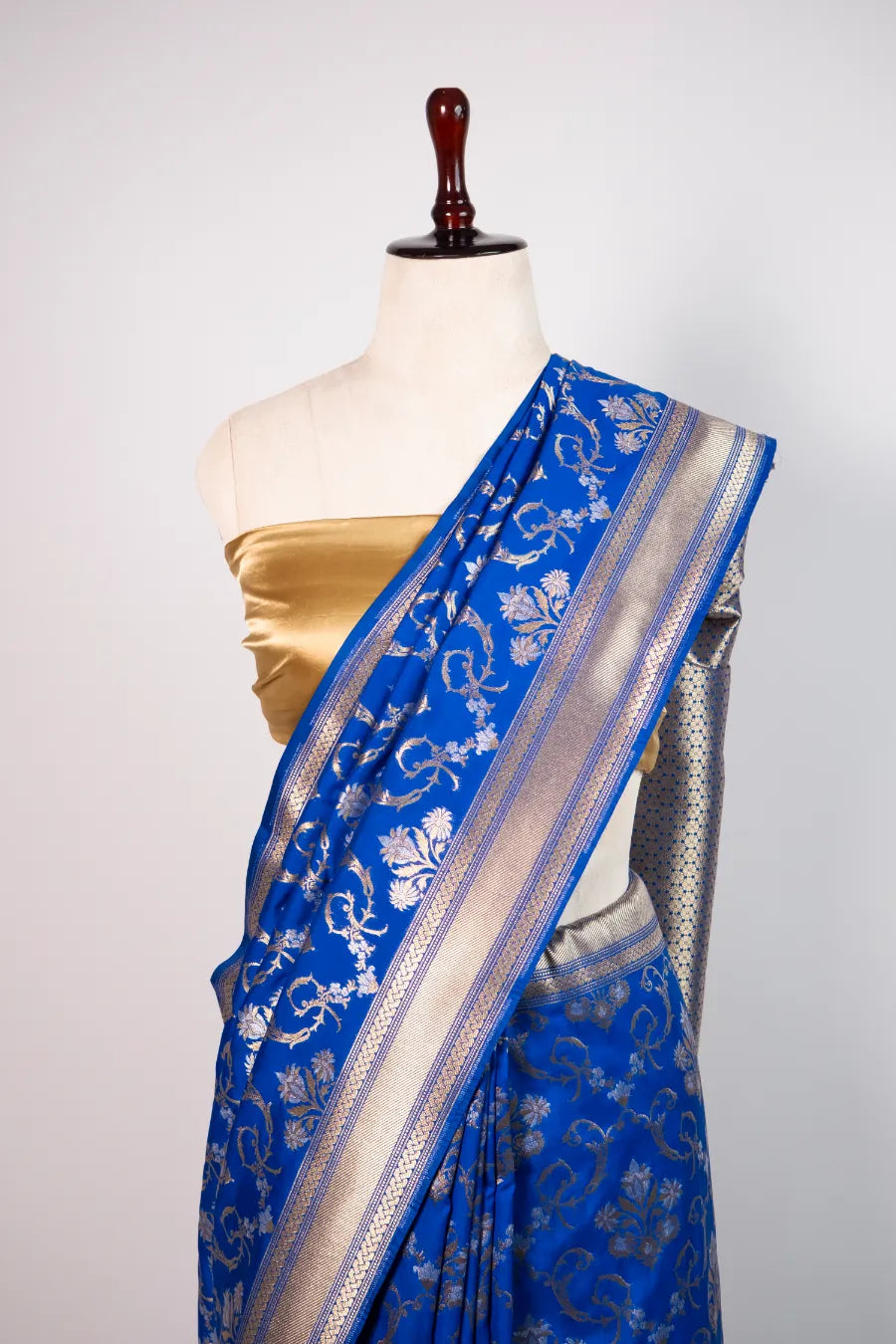 Blue Kataan Banarasi Meena Saree