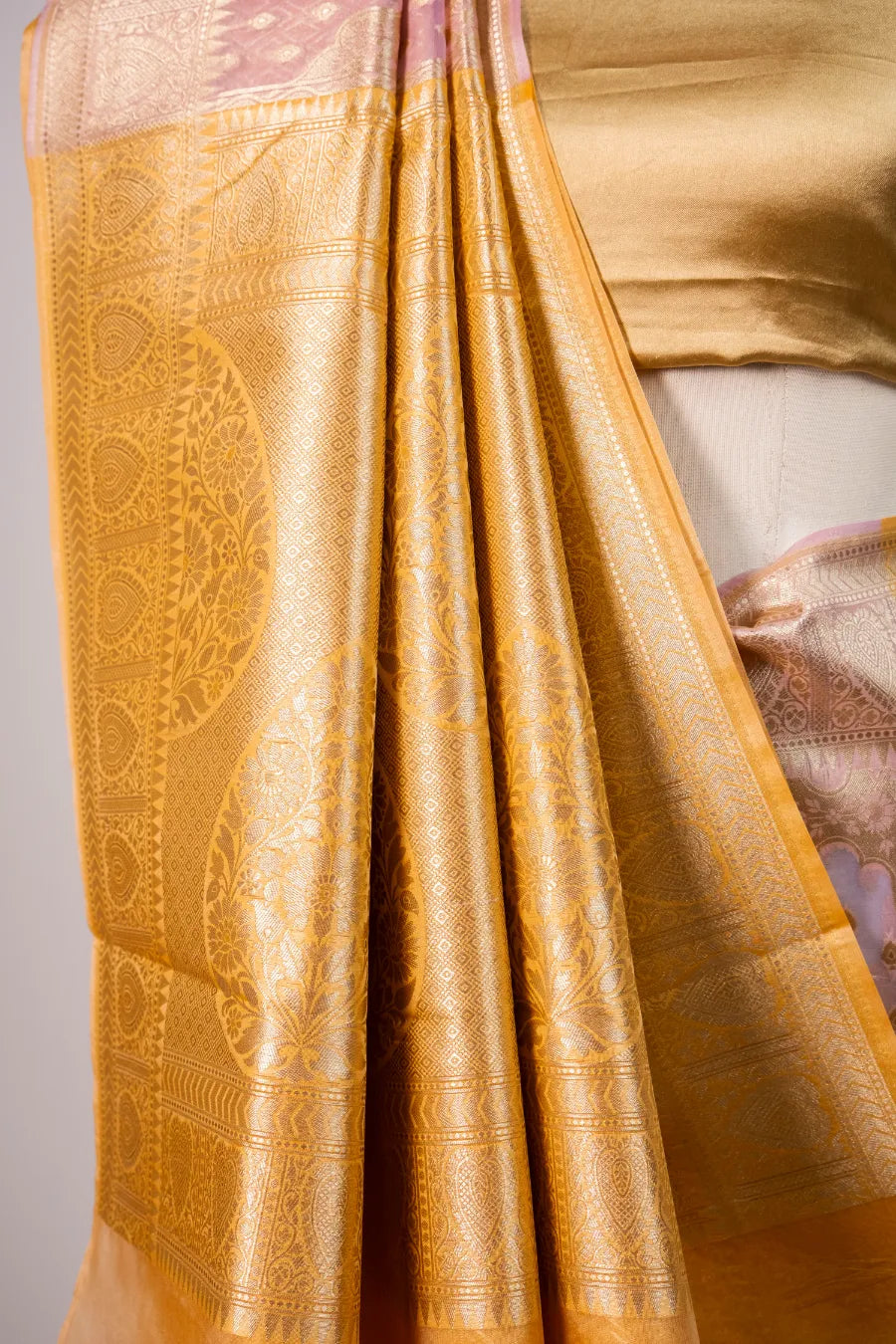 Gold Kora Banarasi Meena Saaree