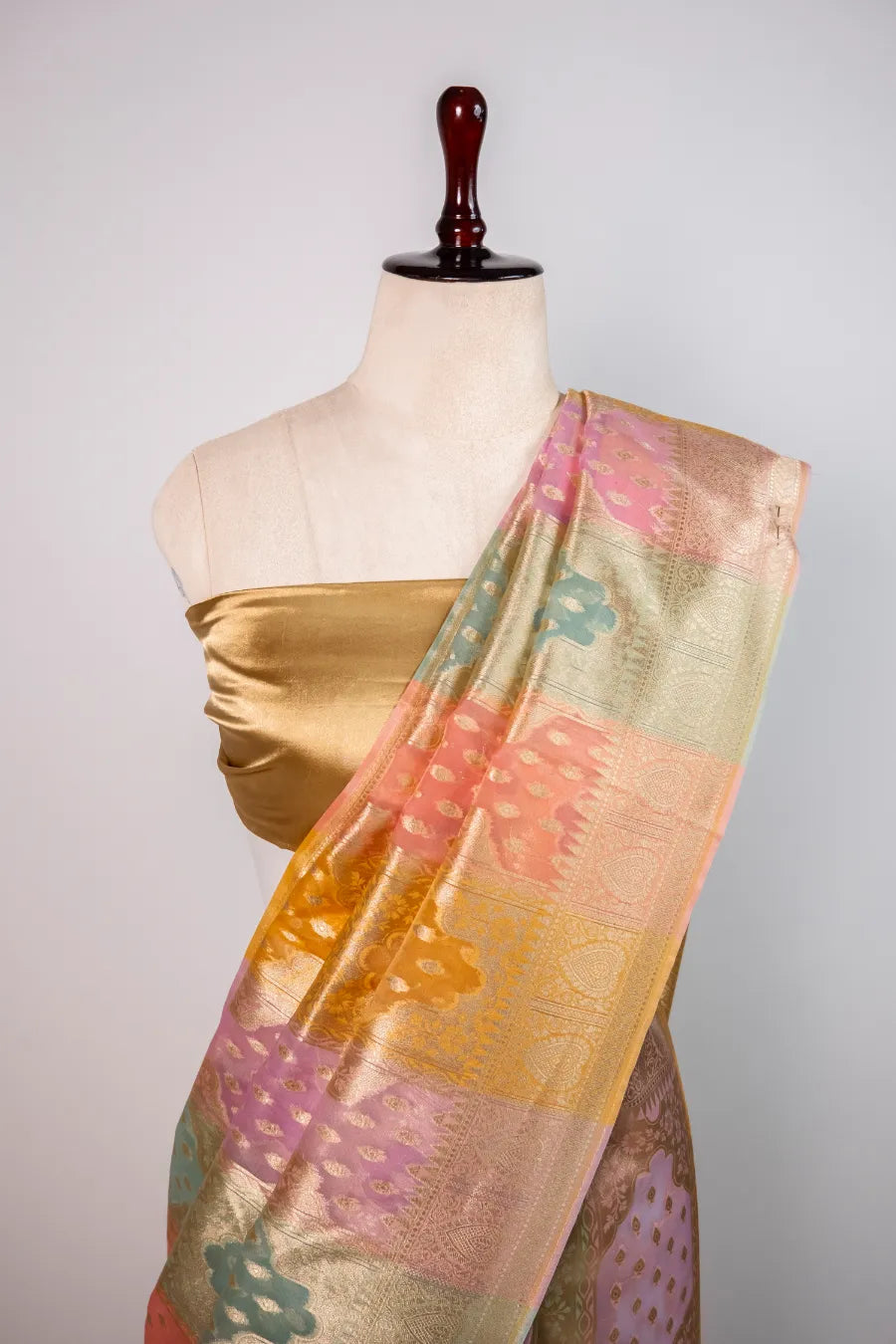 Gold Kora Banarasi Meena Saaree