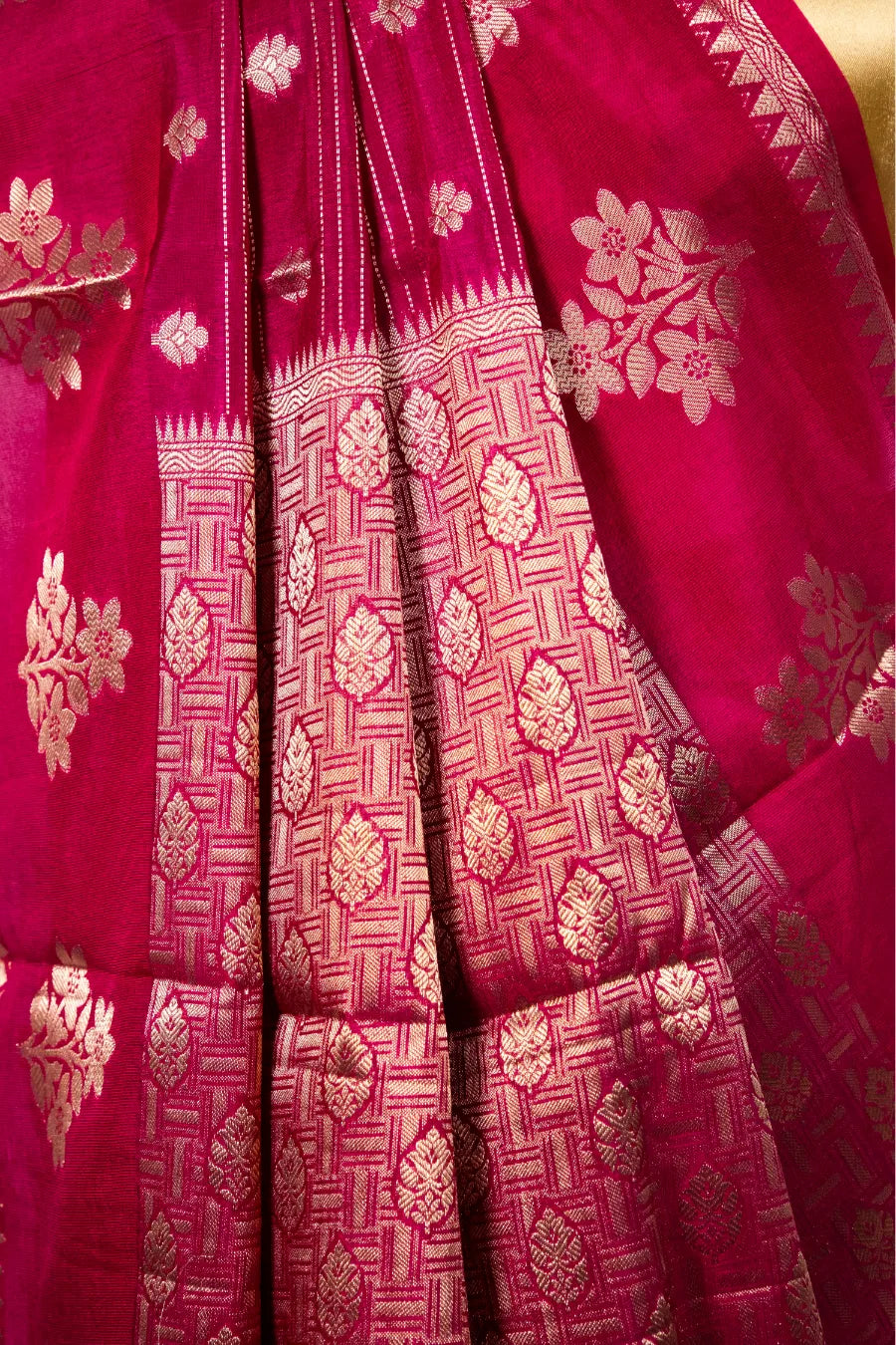 Maroon Raw Mango Cotton Saree