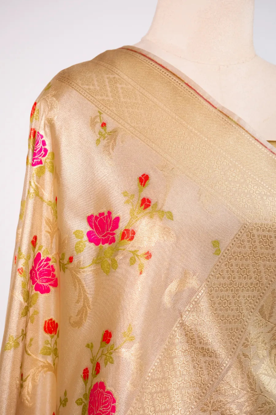 Gold Banarasi Meena Saaree