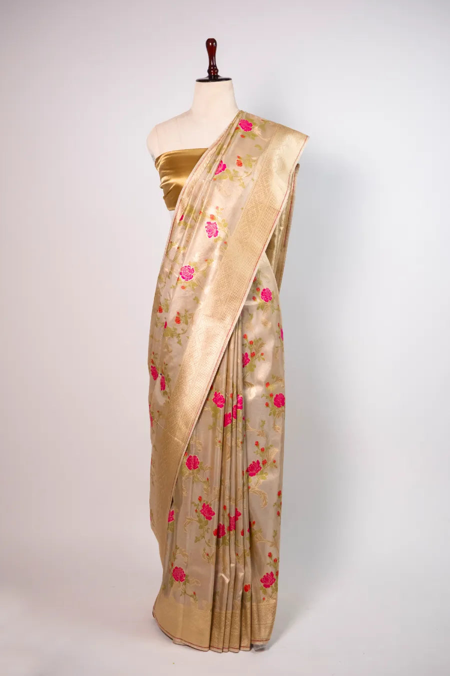 Gold Banarasi Meena Saaree