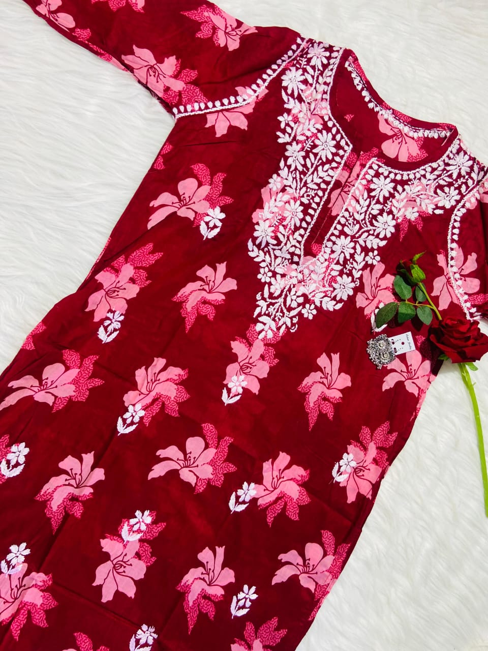 Premium malmal leaf print