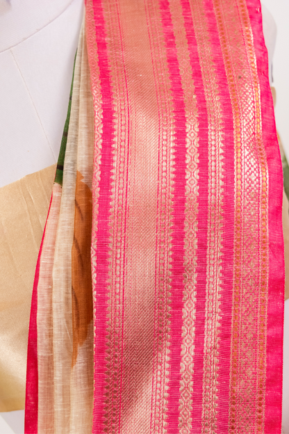 Pure Linen Print Saree