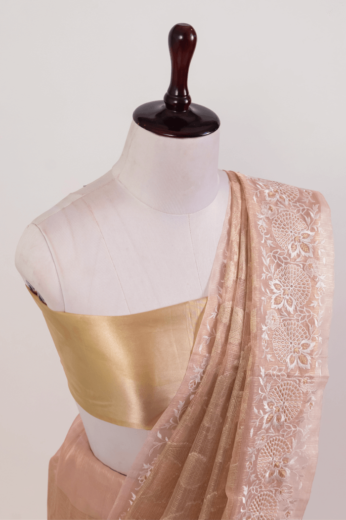 Orange Tissue Jakard Saree