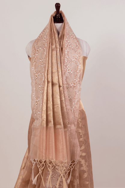 Orange Tissue Jakard Saree