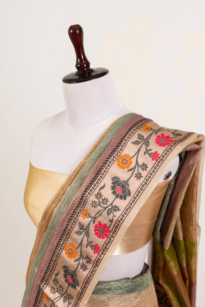 Tissue Paithani Border Saree