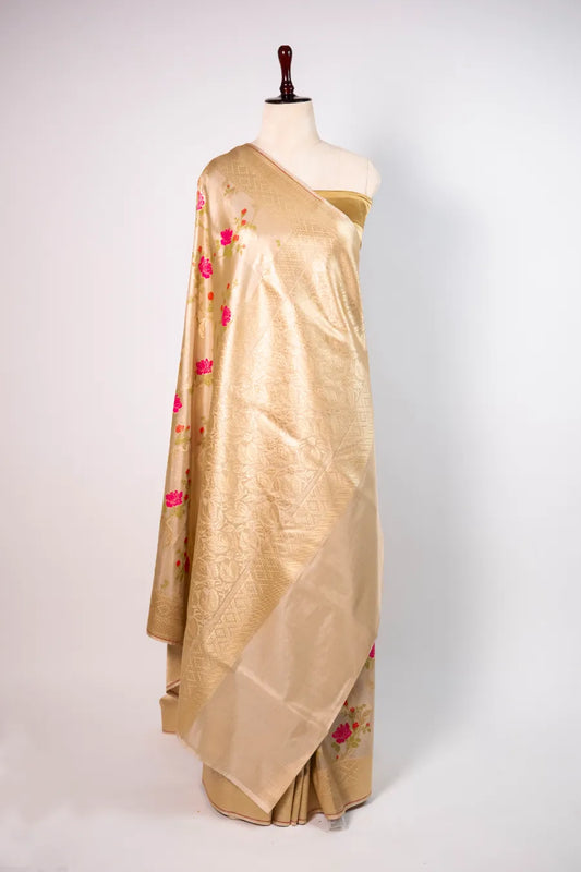 Gold Banarasi Meena Saaree