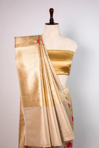 Gold Banarasi Meena Saaree