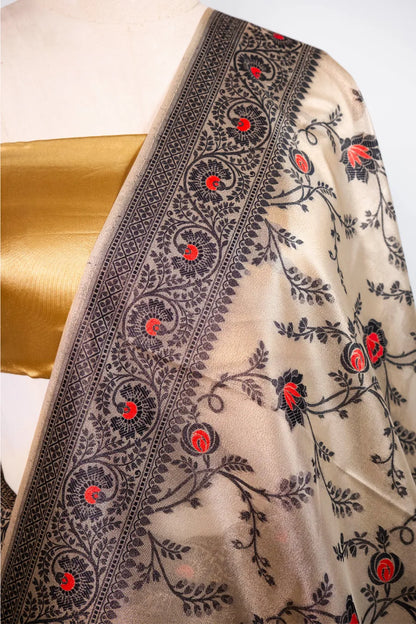 Multi-Color Banarasi Kora Saree